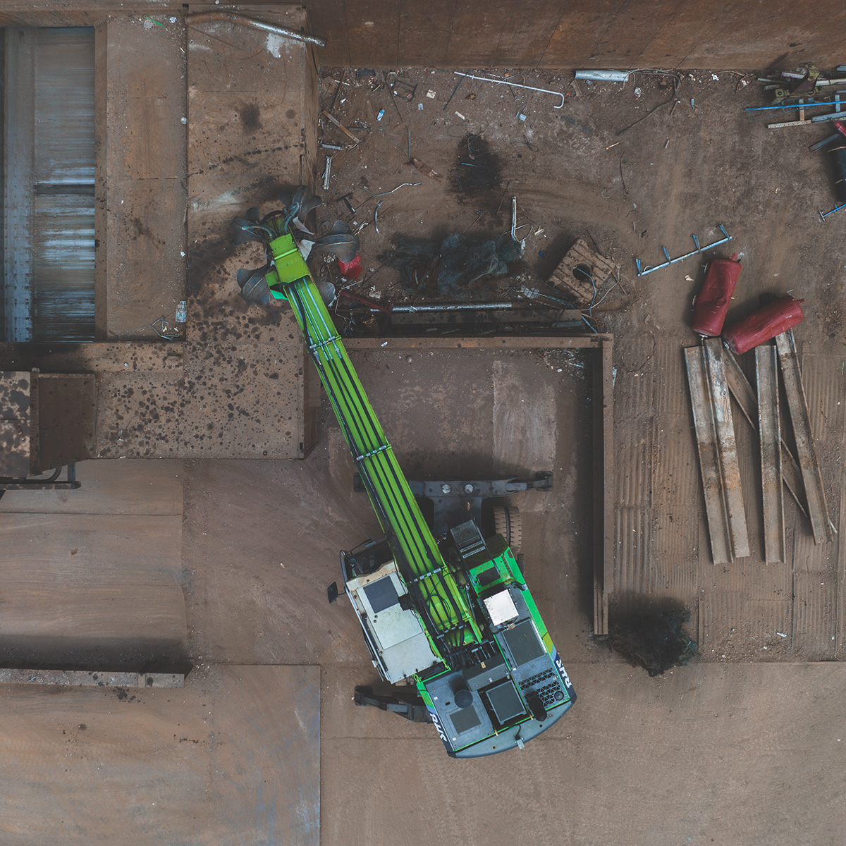 Betriebsgelände von BHS Metallrecycling aus der Vogelperspektive