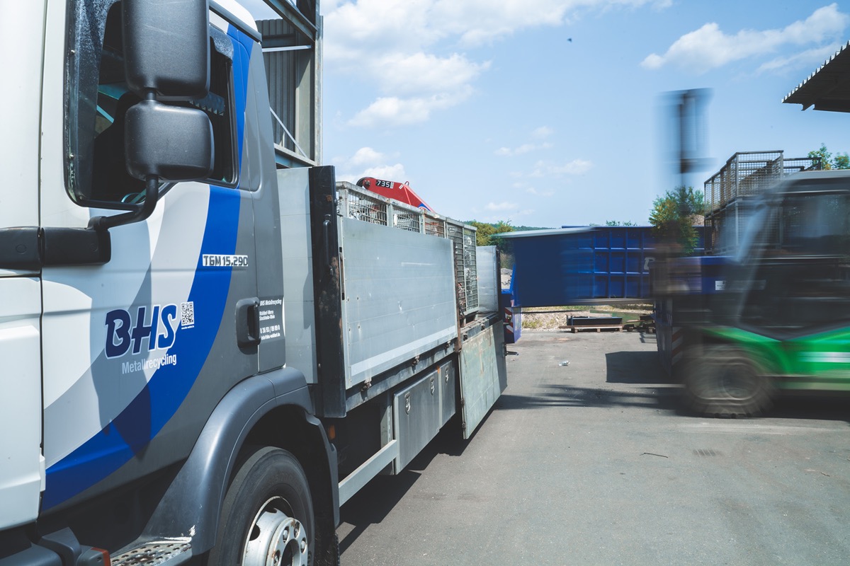 Fuhrpark von BHS Metallrecycling aus der Vogelperspektive
